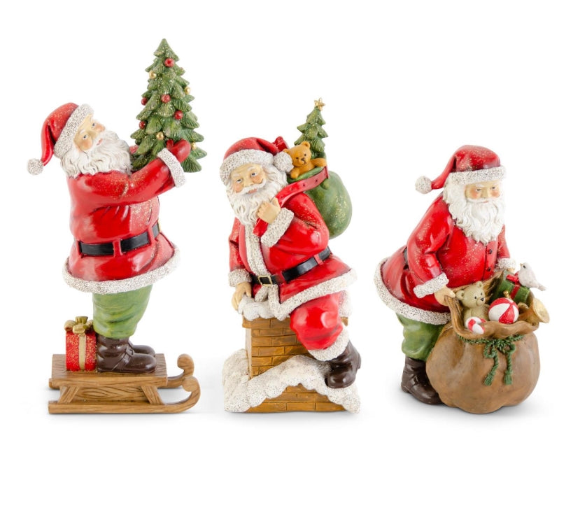 Glittered Resin Traditional Santa - 3 Styles