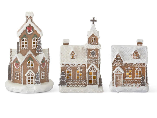 Gingerbread House with LED Timer - 3 Styles