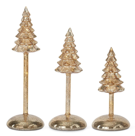 Gold Mercury LED Christmas Tree Finials w/Timers - 3 Sizes