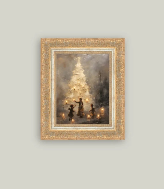 Gold Christmas Tree Framed Art - 2 Sizes