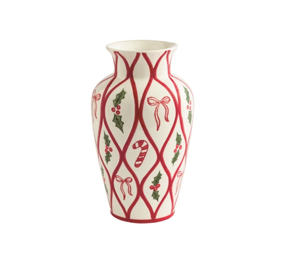 Painted Christmas Vase - 8.5"x5"