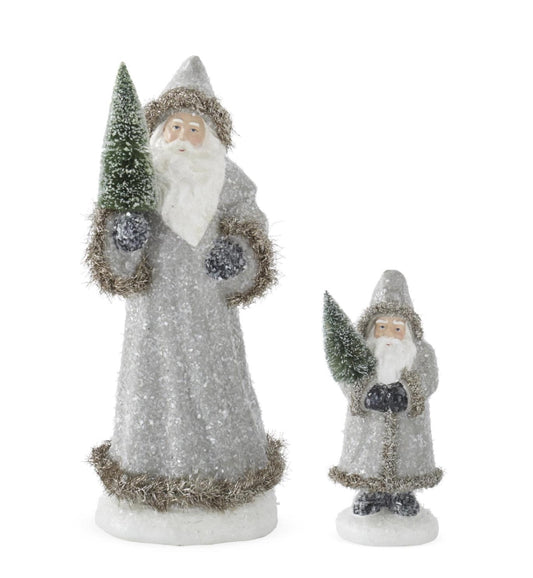 Snowy Gray Coated Santa - 2 Sizes