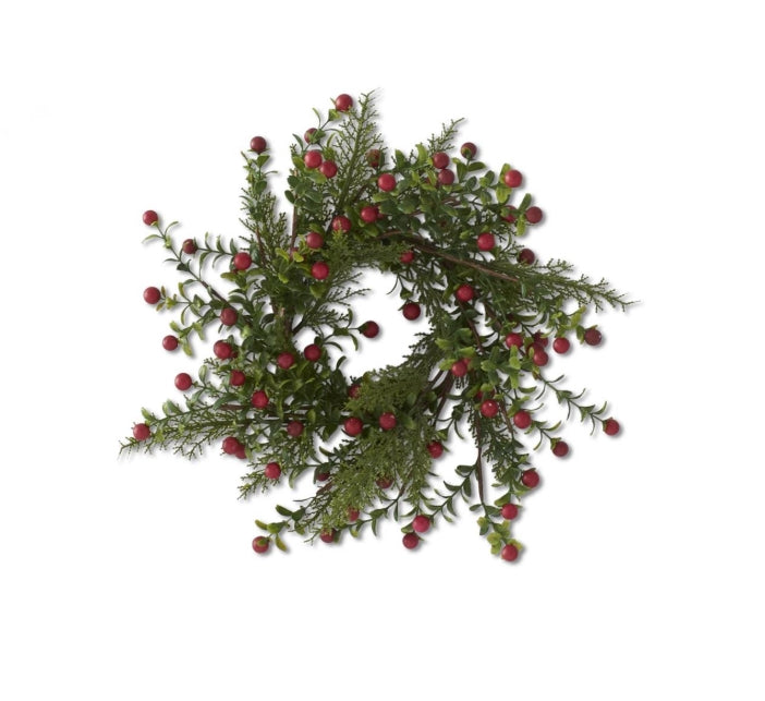 Red Winter Berry and Pine Wreath - 14"