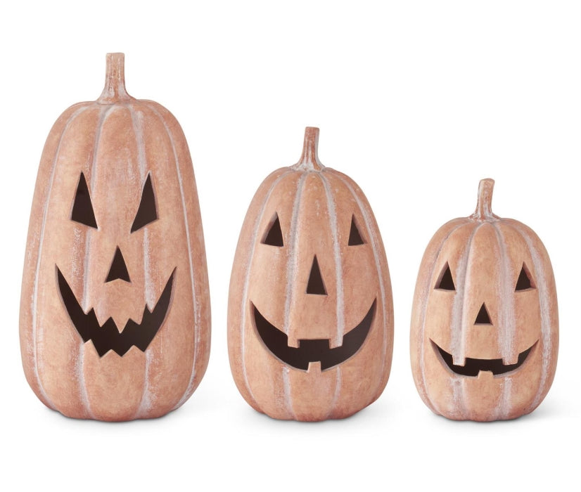 Orange Terracotta Jack - Lanterns w/Open Bottom - 3 Sizes