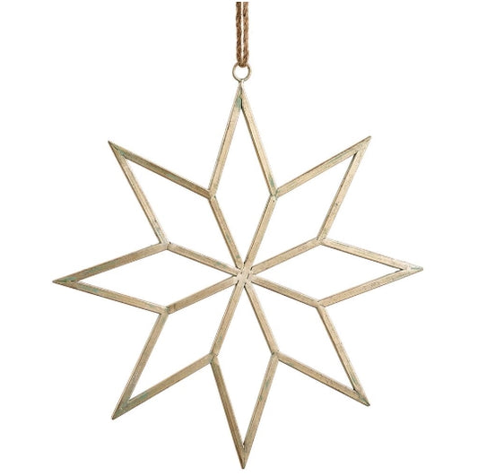 Gold Metal Ornament Star - 2 Sizes