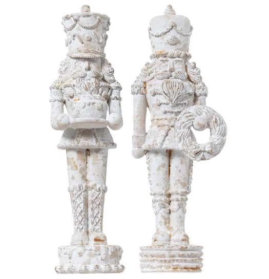 White Antique Nutcracker - 10" - 2 Styles