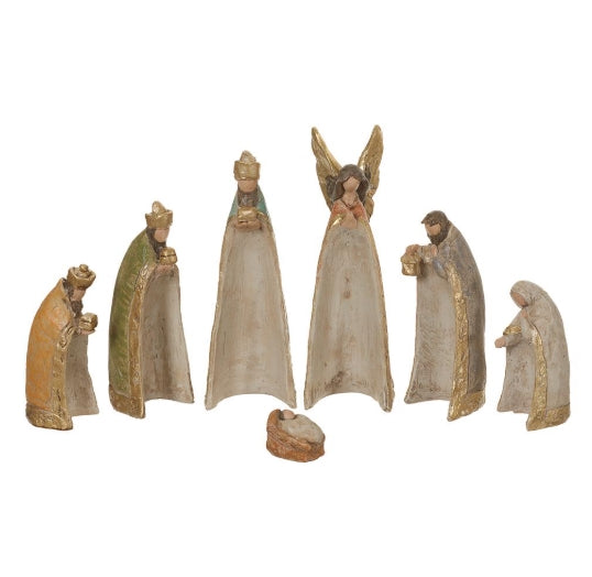 Gold Mixed Nativity - Set of 7 - 6"