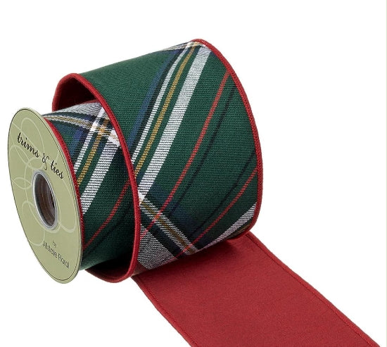 Red and Green Plaid Ribbon - 4"x5yds.
