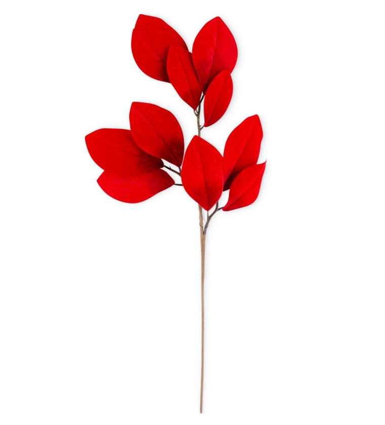 Red Velvet Magnolia Leaf Spray - 33"