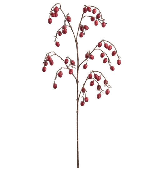 Burgundy Pinecone Spray - 35"
