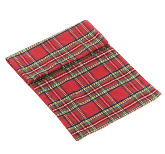 Red Plaid Table Runner - 72"