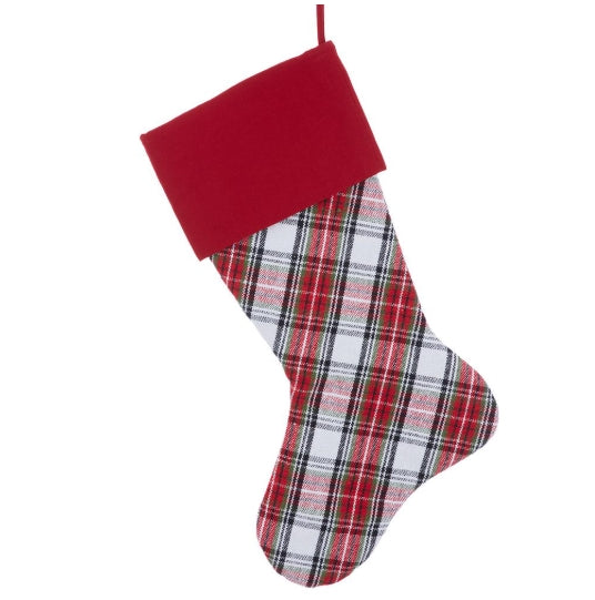 Red and White Plaid Stocking - 24"