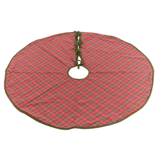 Red and Green Plaid Tree Skirt - 54"