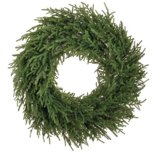 Willow Pine Wreath w/200 LED Lights - 36"