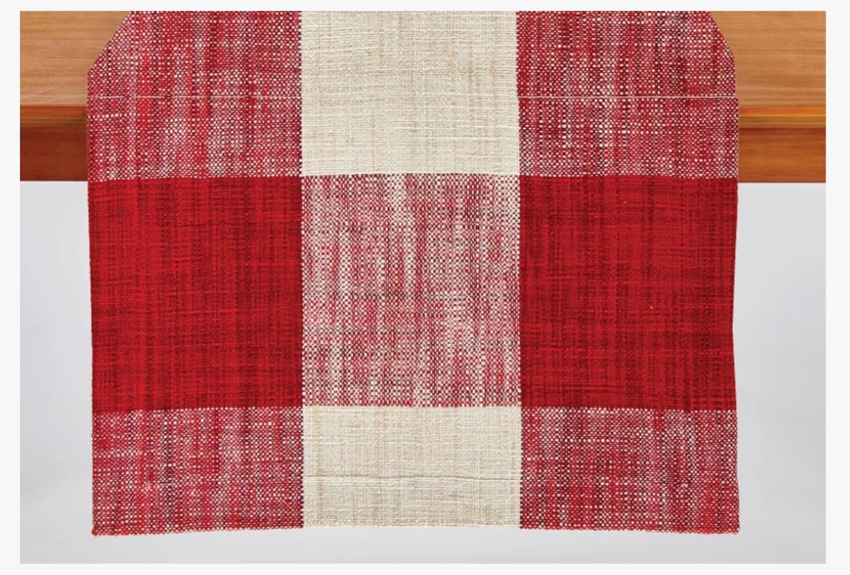 Check Cranberry Table Runner - 72"