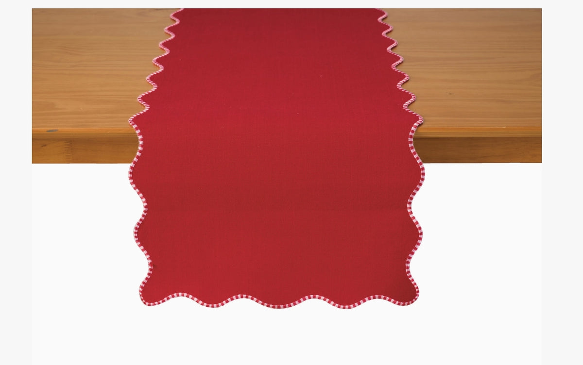 Wavy Edge-Peppermint Table Runner - 72"