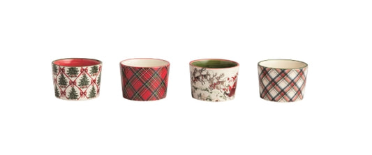 Tartan Christmas Tidbit Dish - 4 Styles