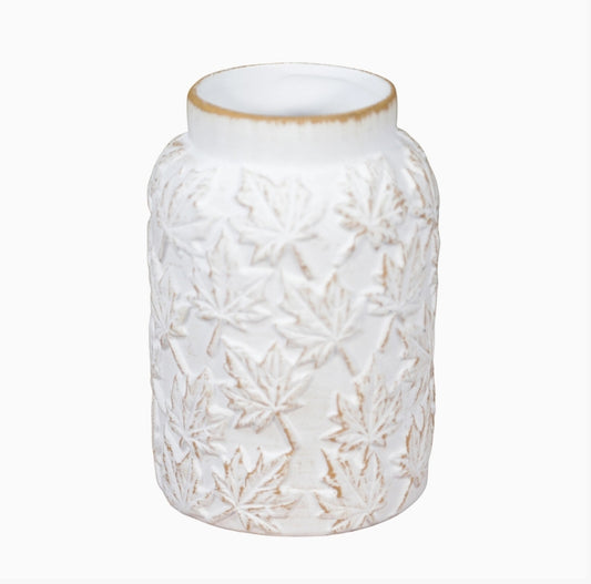 Embossed Maple Leaf Vase - 4"X6"