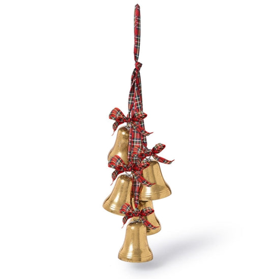 Hanging Bells w/Plaid Ribbon -