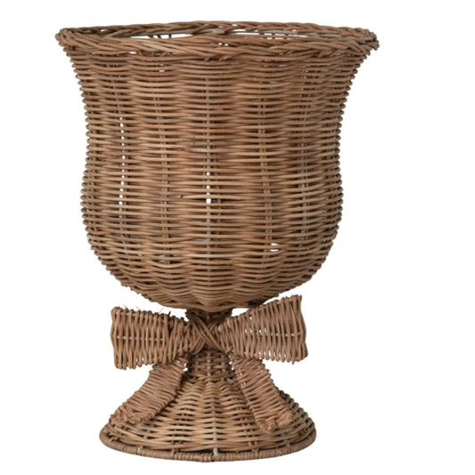 Rattan Vase with Bow - 10.5"x13.5"