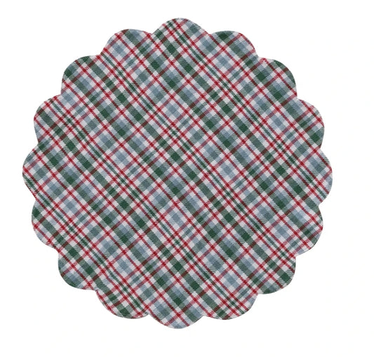 Scalloped Plaid Placemat - 15"