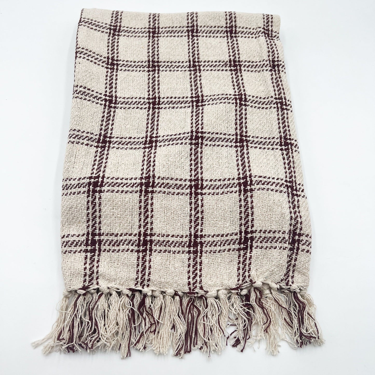 Burgundy Plaid Throw