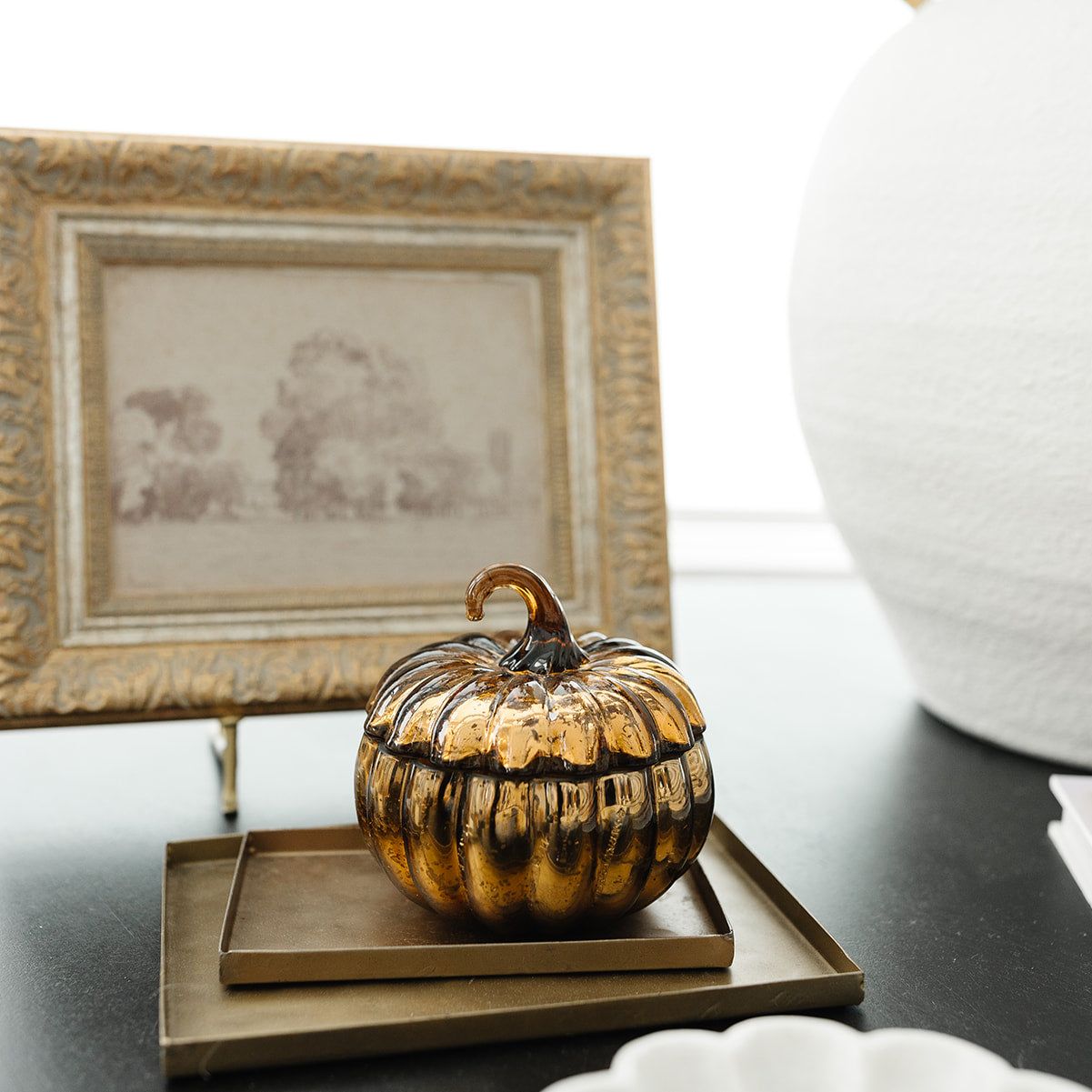 Glass Pumpkin Candle