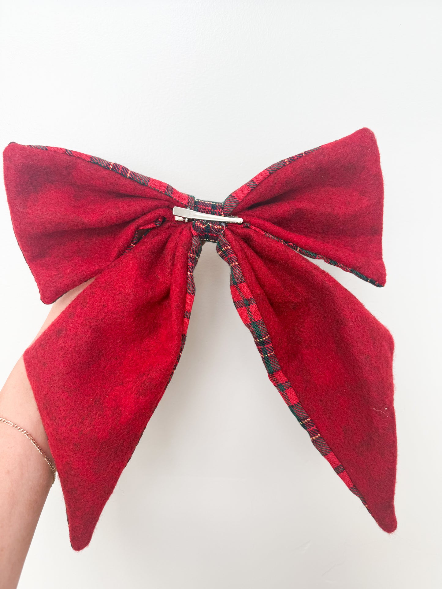 Plaid Christmas Bow - 11"