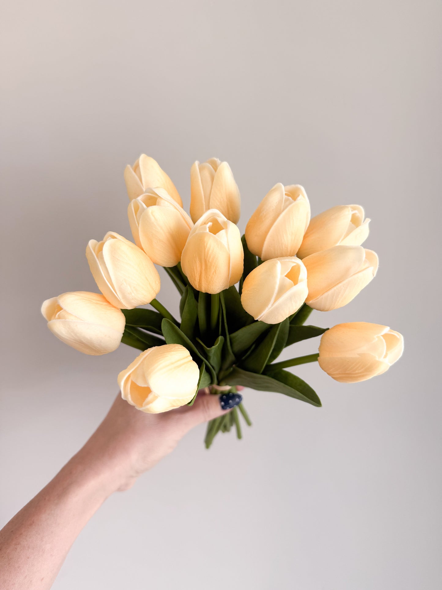 Light Peach Real Touch Tulip Single Stem
