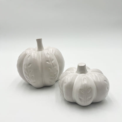 White Ceramic Pumpkin - Medium