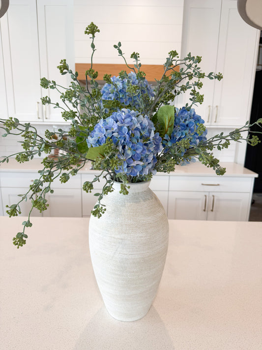 Blue Hydrangea & Green Berry Spray Bundle