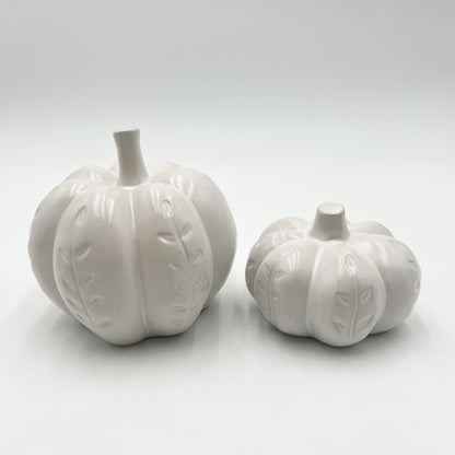 White Ceramic Pumpkin - Small