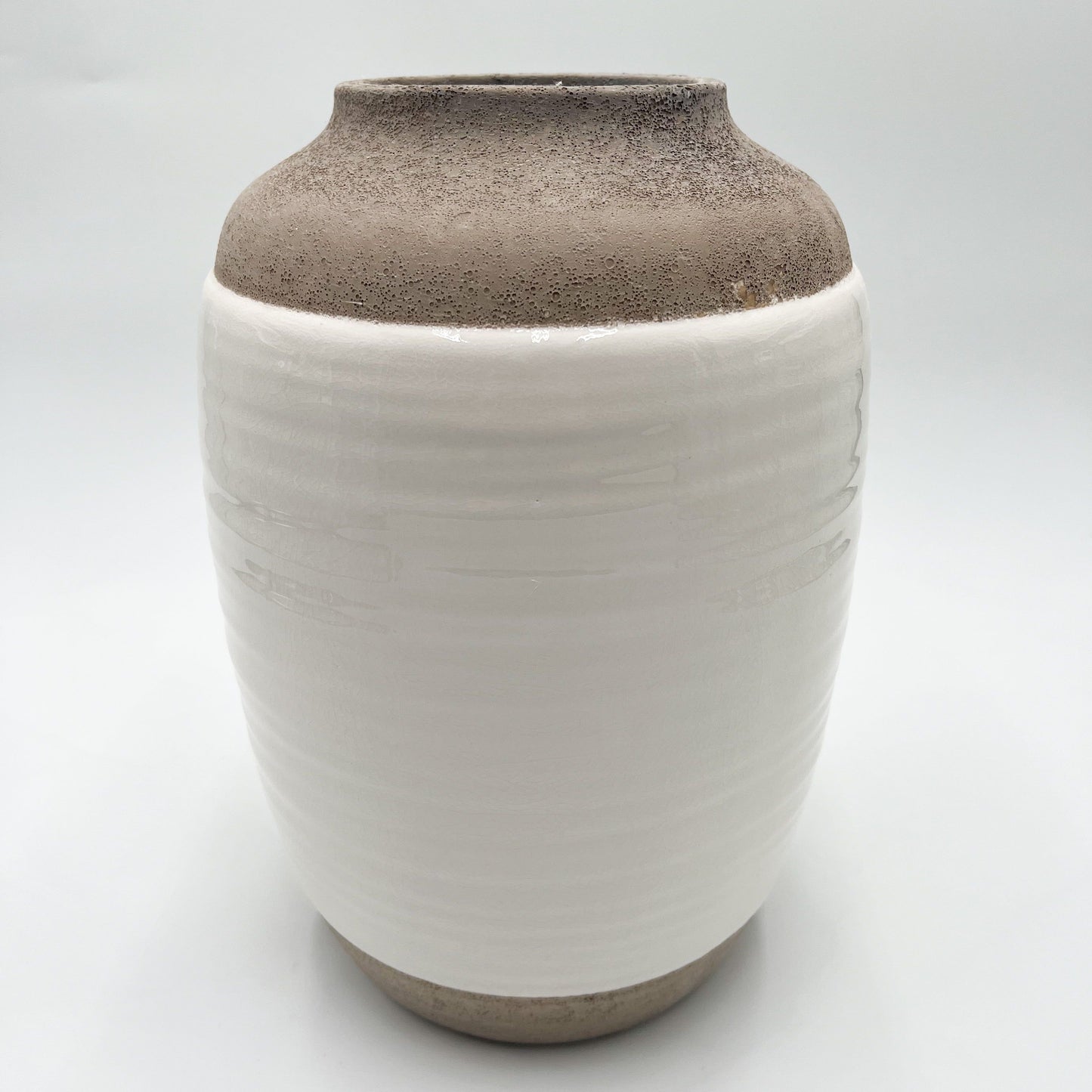 White and Natural Stone Vase - Large