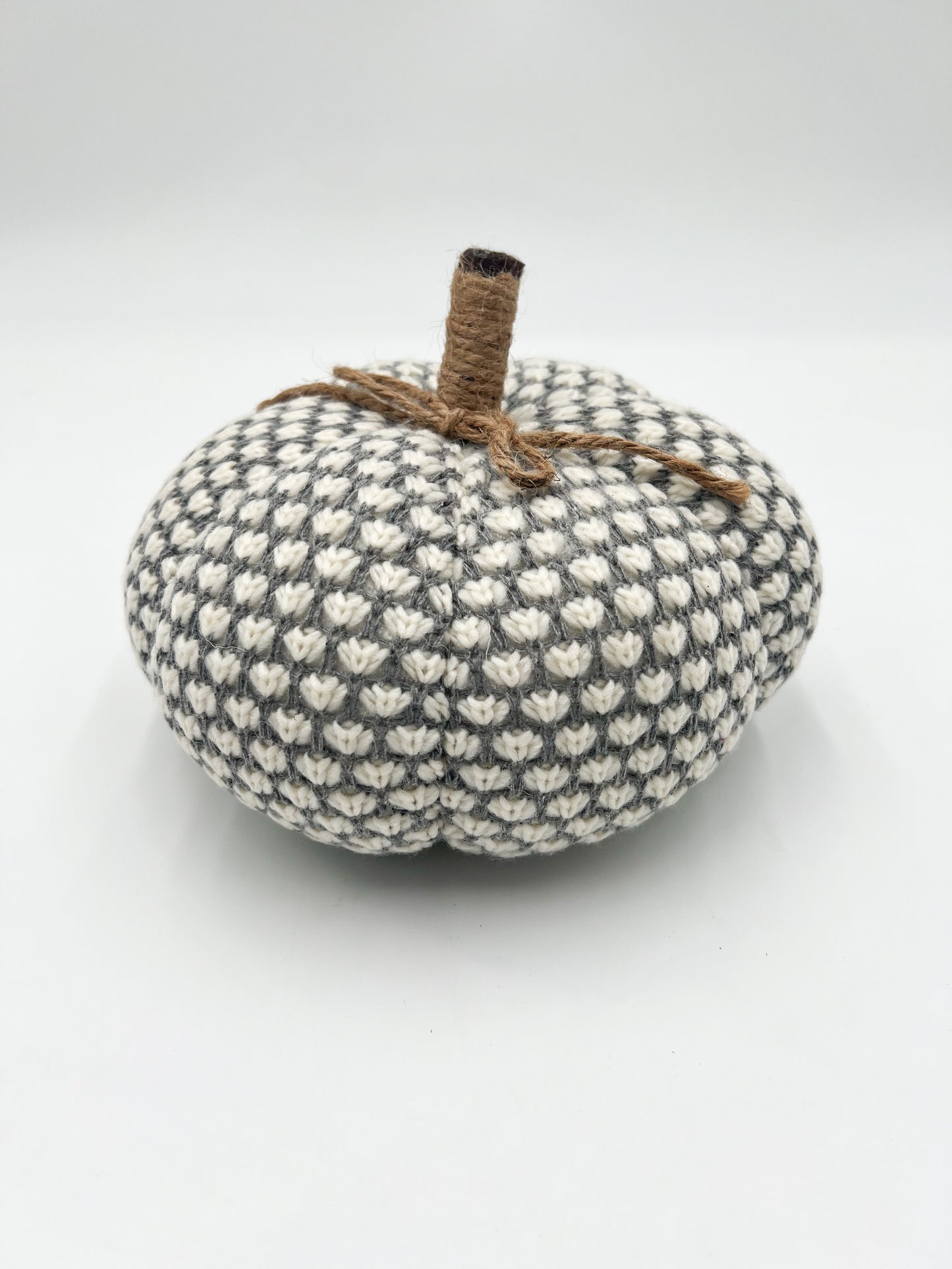 Grey & Cream Knit Pumpkin