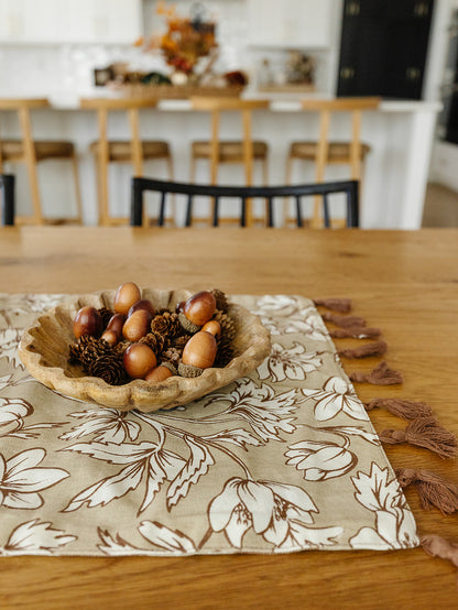 Mango Wood Scalloped Bowl - 8"