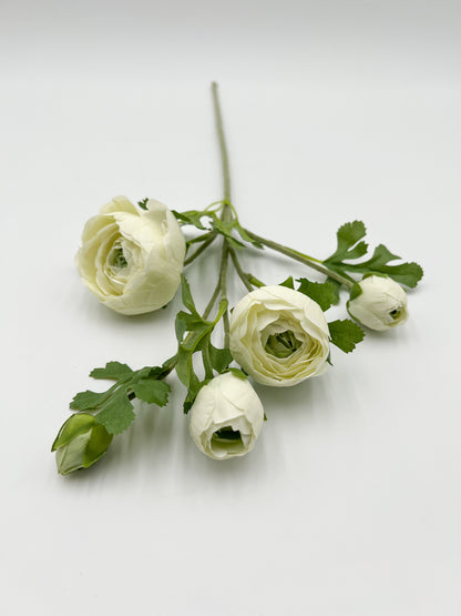 Real Touch Ranunculus Stem in White