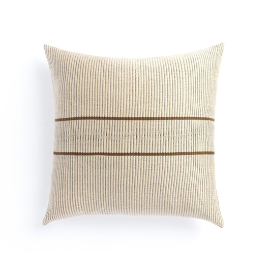Beige striped pillow 20x20