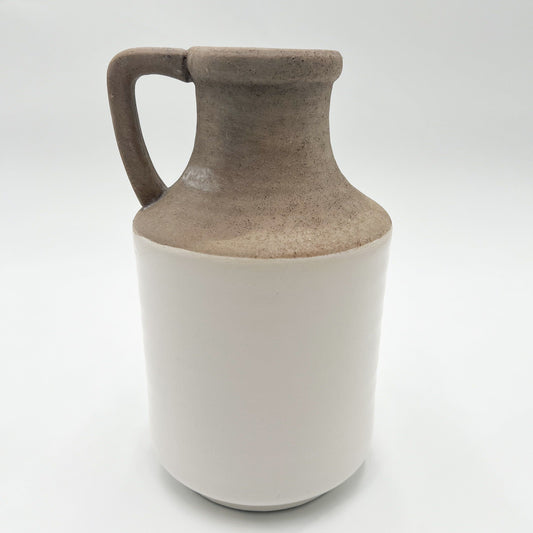 White and Natural Stone Vase - Jug