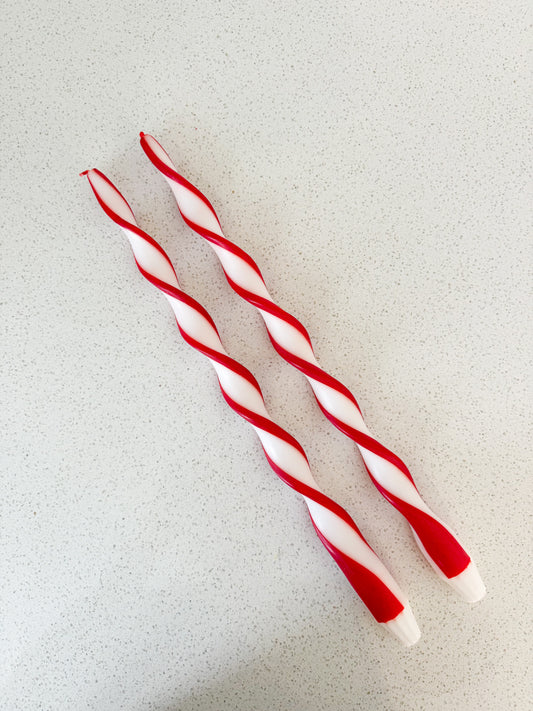 Red Candle Twisted Taper Set of 2 - 15.75"