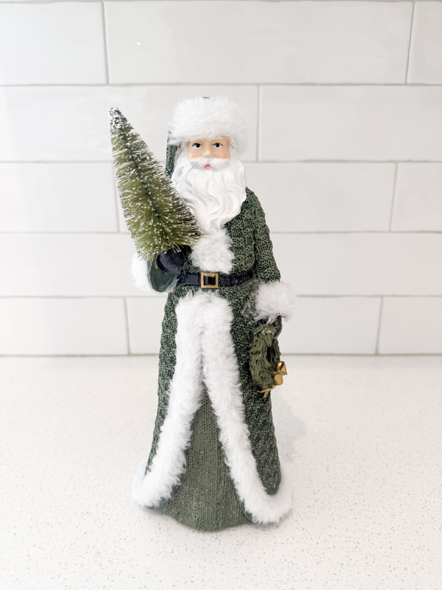 Santa with Green Coat and Tree - 2 Sizes