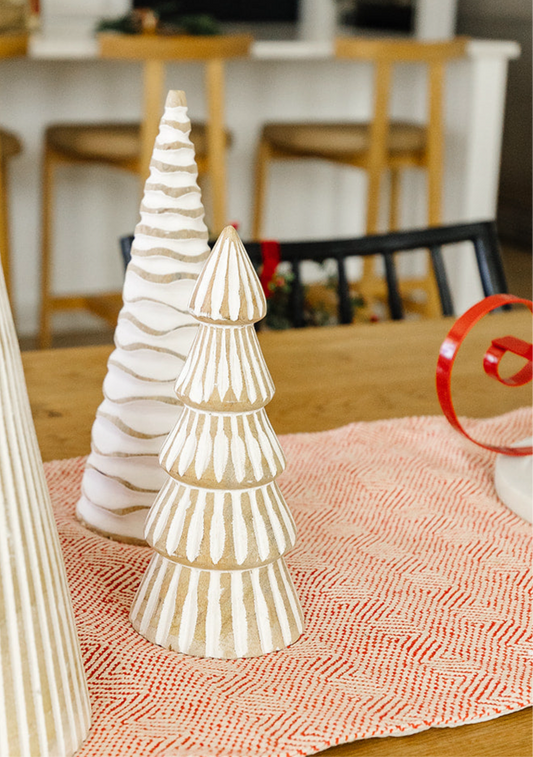 Natural and White Tiered Tree - 3 Sizes