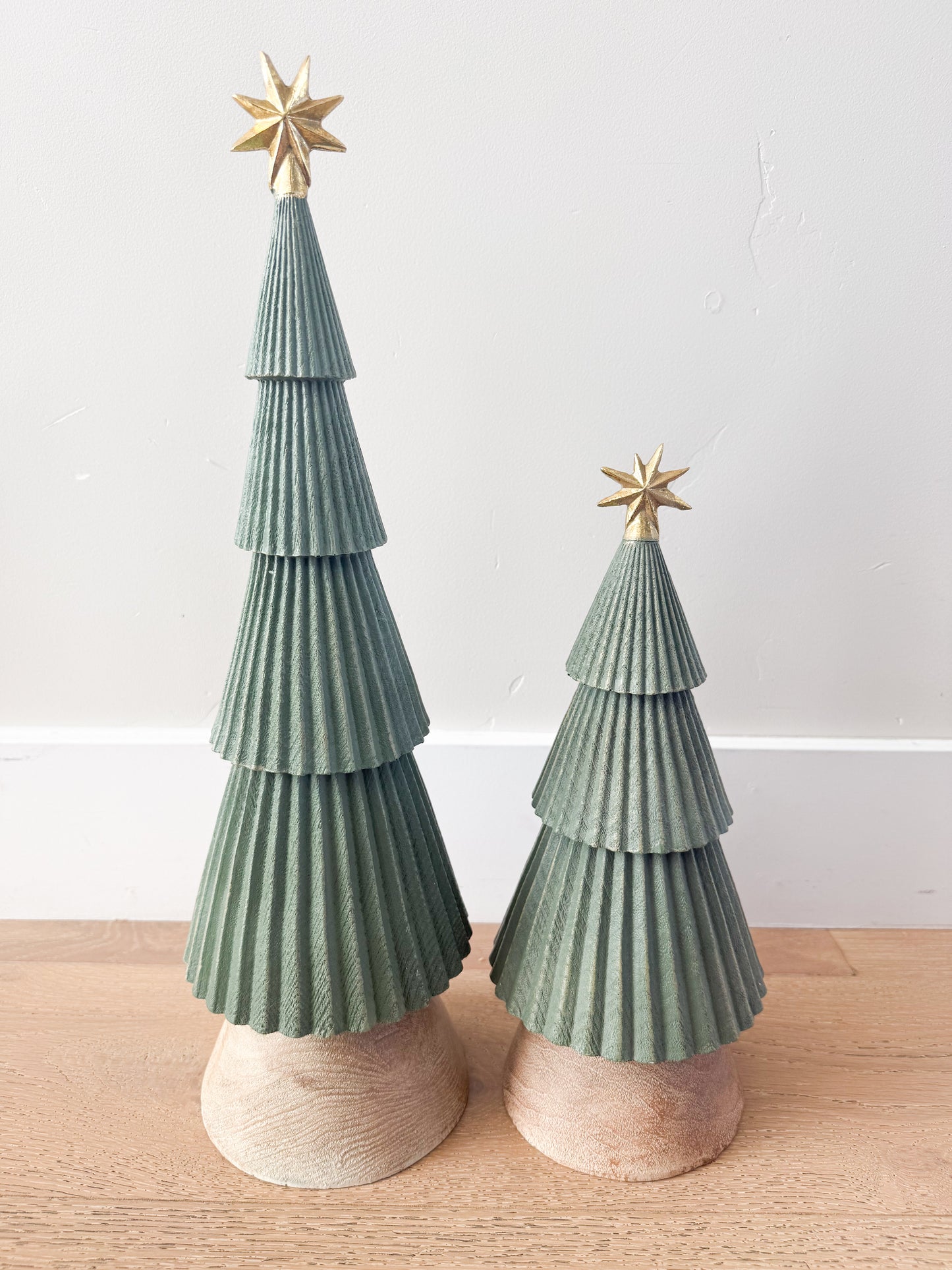Green and Natural Wood Accordion Tree - 2 Sizes
