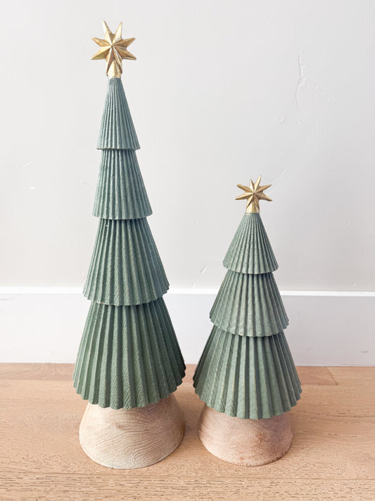 Green and Natural Wood Accordion Tree - 2 Sizes