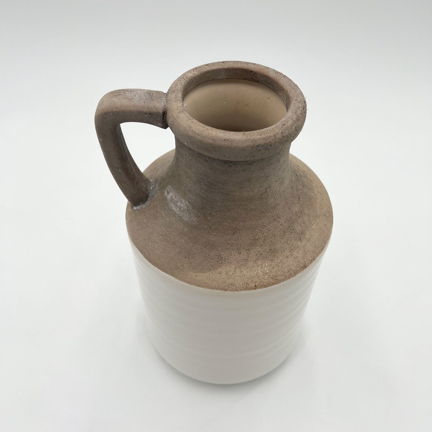 White and Natural Stone Vase - Jug