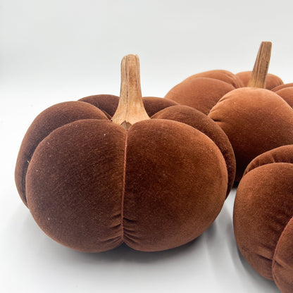 Brown Velvet Pumpkin - Medium