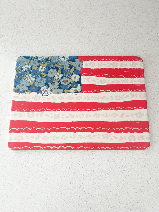 Floral Flag Trivet Tray - 13.5"x 7.5" (local pick up only on this item)￼