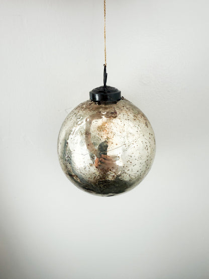 4" Round Mercury Glass Ball Ornament