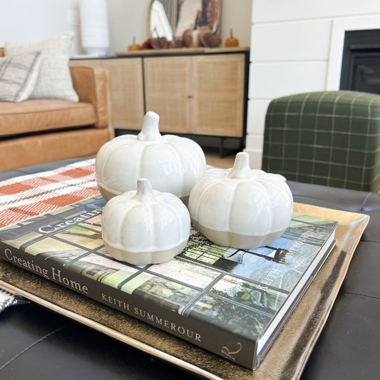 Small Glazed Ceramic Pumpkin