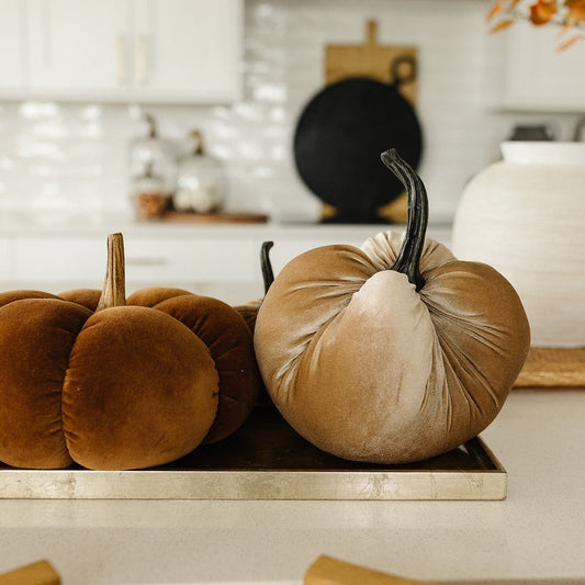 Brown Velvet Pumpkin - Medium