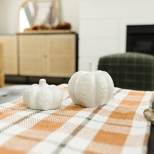 White Ceramic Pumpkin - Medium